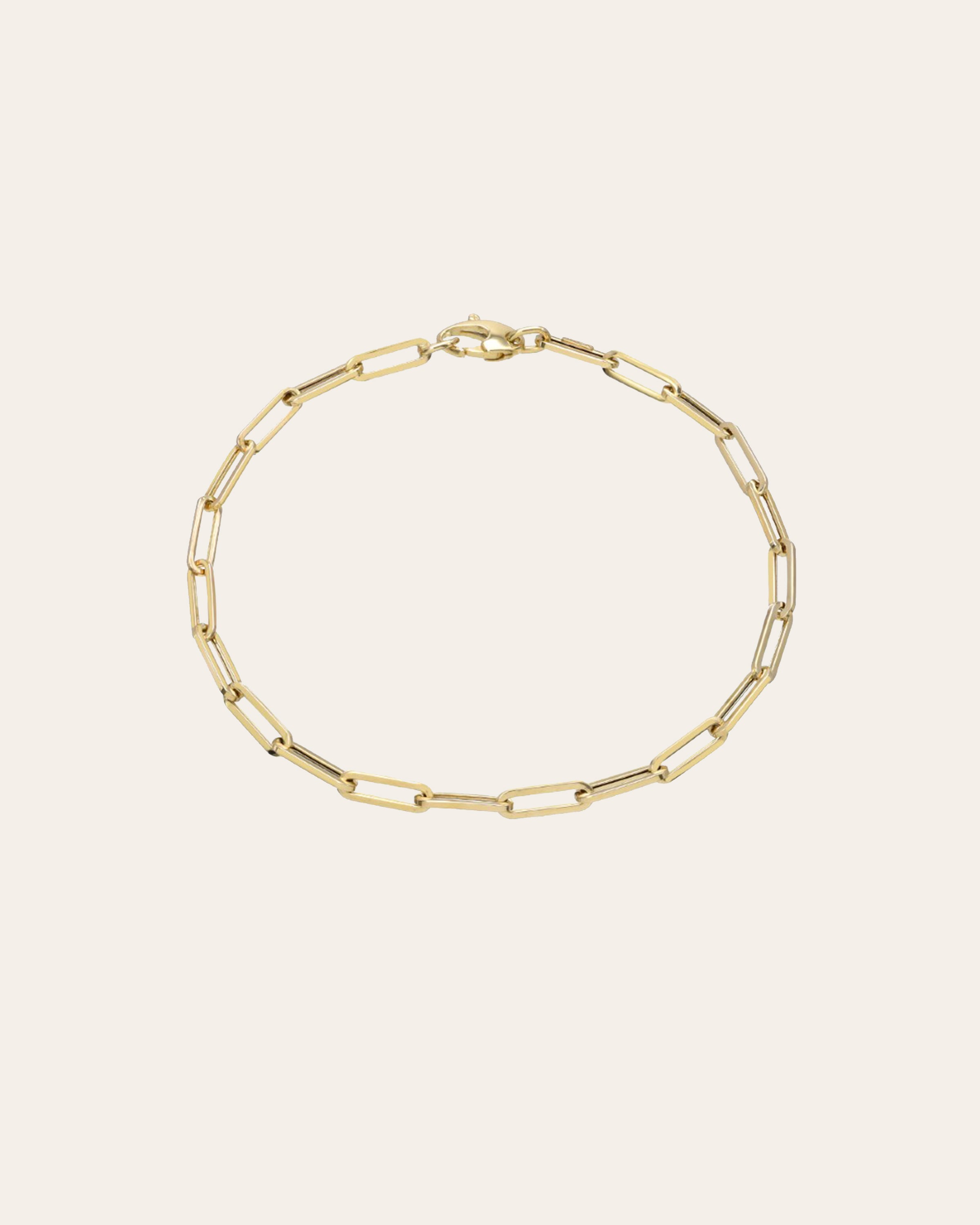 14k Gold Large Paper Clip Chain Anklet Chains Zoe Lev Jewelry