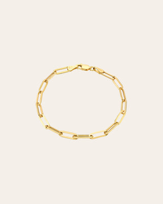 14k Gold Large Paper Clip Chain Bracelet