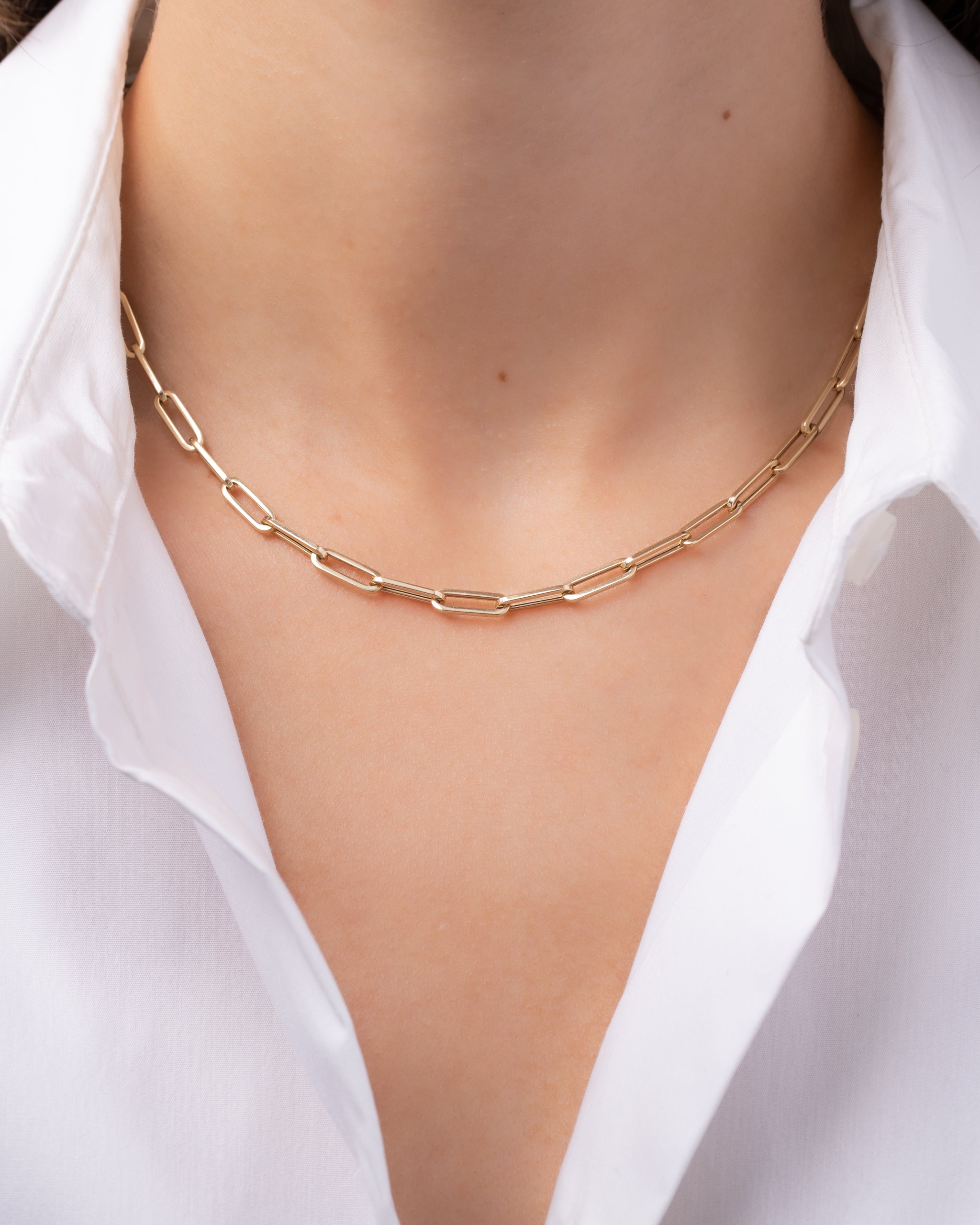 Zoë Chicco 14k Gold Large Paperclip Chain Necklace – ZOË CHICCO