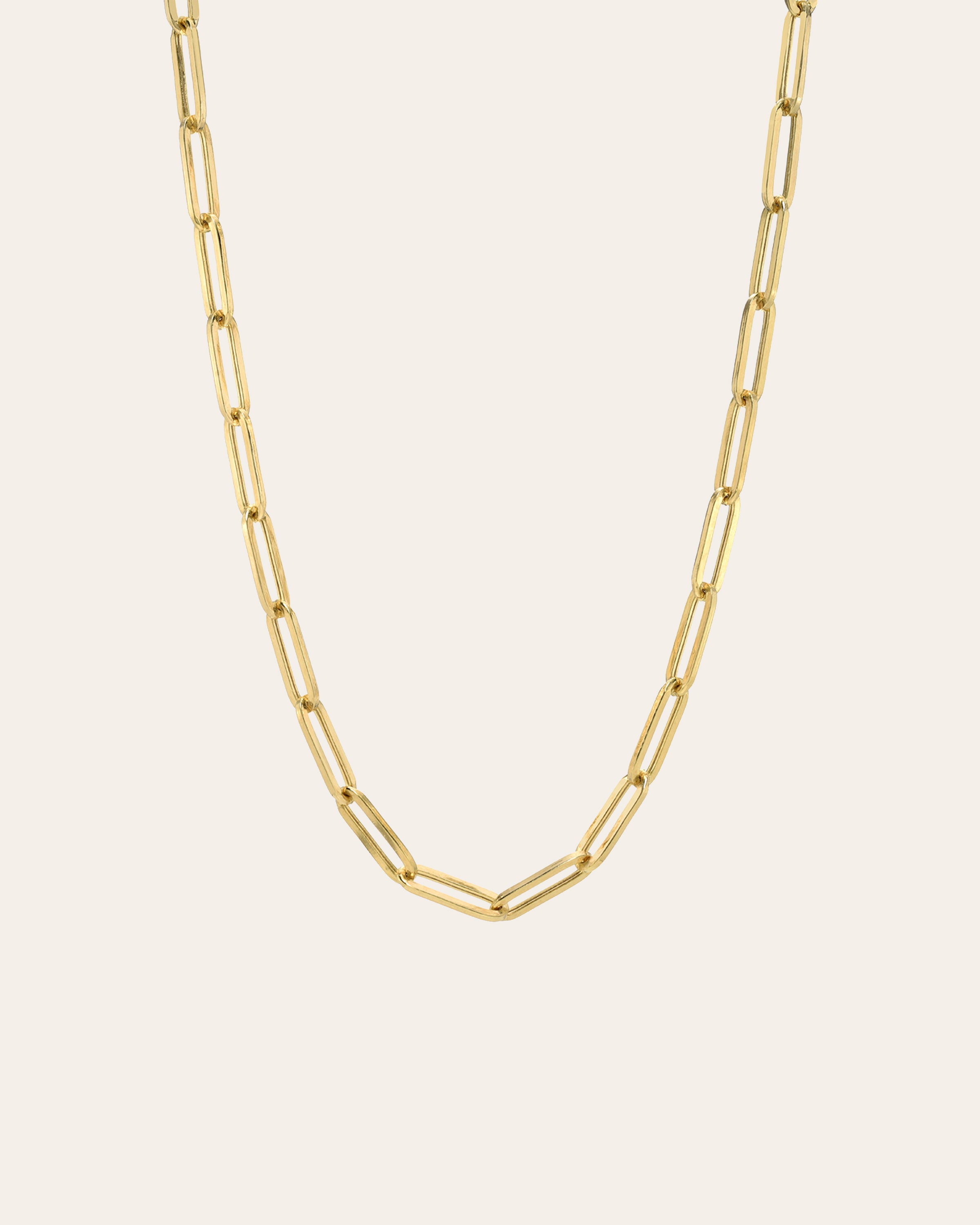  FAY & LOUIS Chunky Gold Chain Big Link Necklaces for Women 14K  Gold Plated Paperclip U Shape Link Chain Choker Paper Clip Trendy Pendant  Cute Jewelry Collares De Mujer De Moda