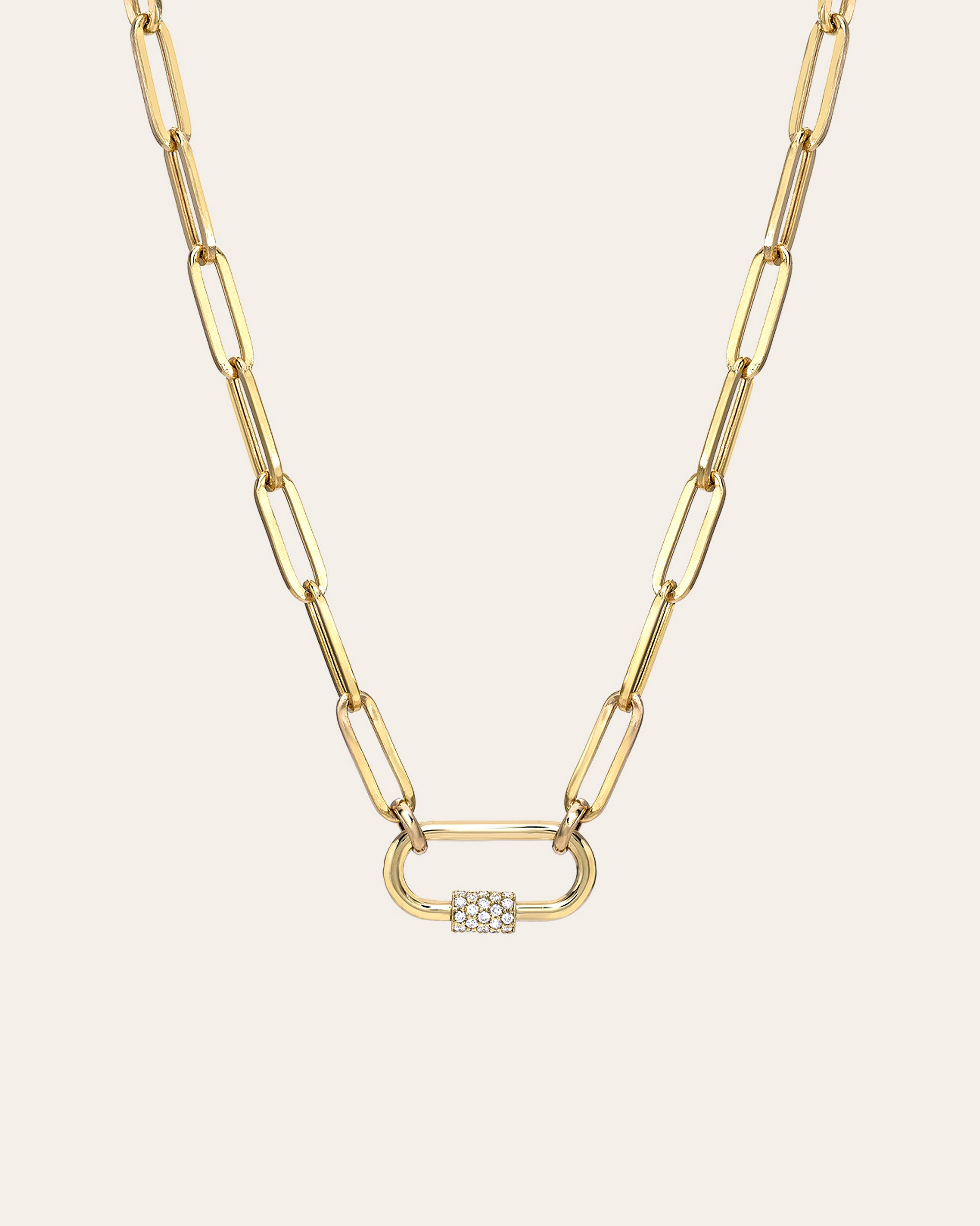 16 Matte Gold Carabiner Necklace, 3 Ext.