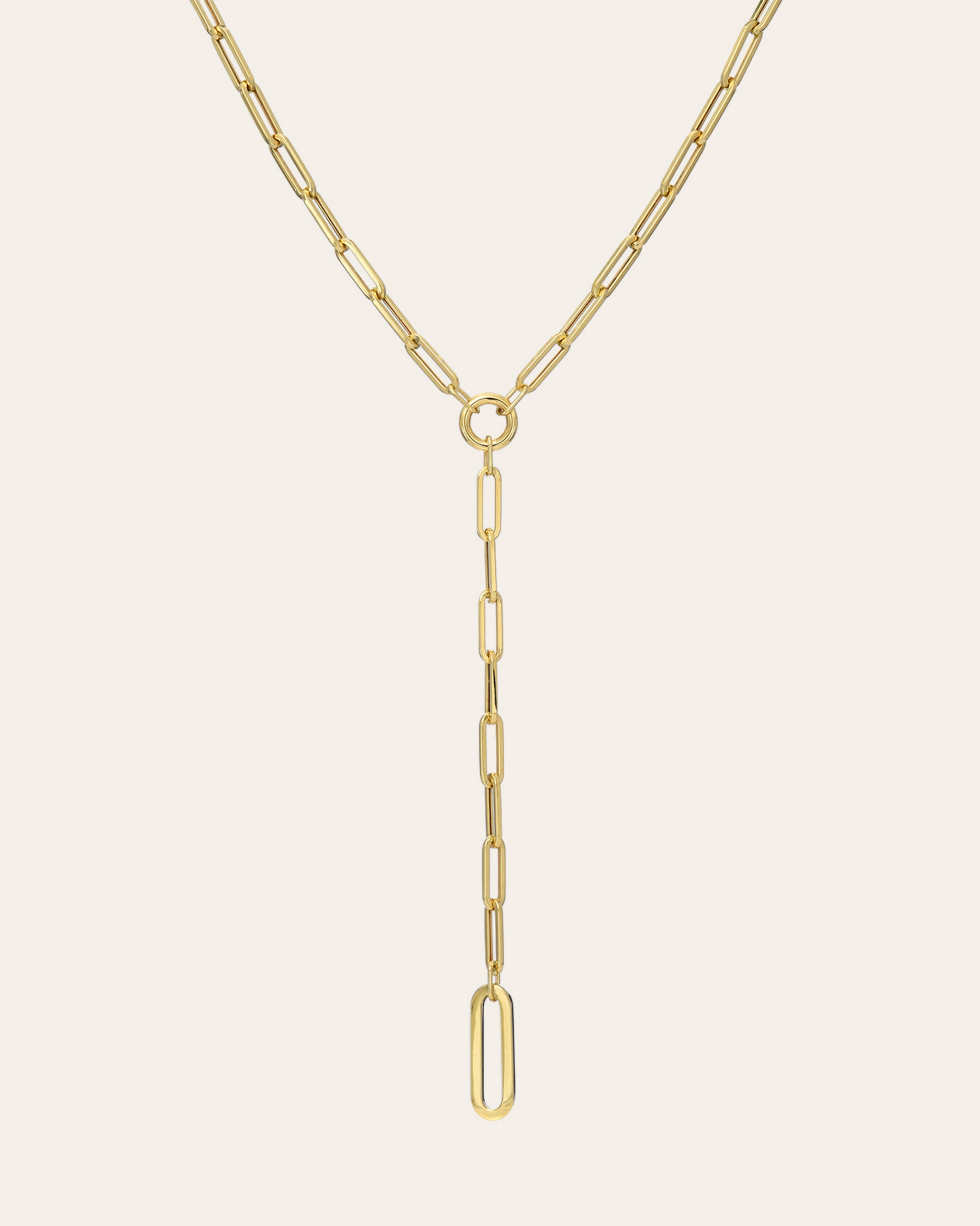 14KY Rolo and Paperclip Lariat Necklace – Susan Saffron Jewelry