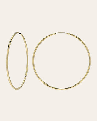 14k Gold Large Thread Hoop Earrings