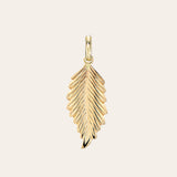 14k Gold Leaf Pendant Zoe Lev Jewelry