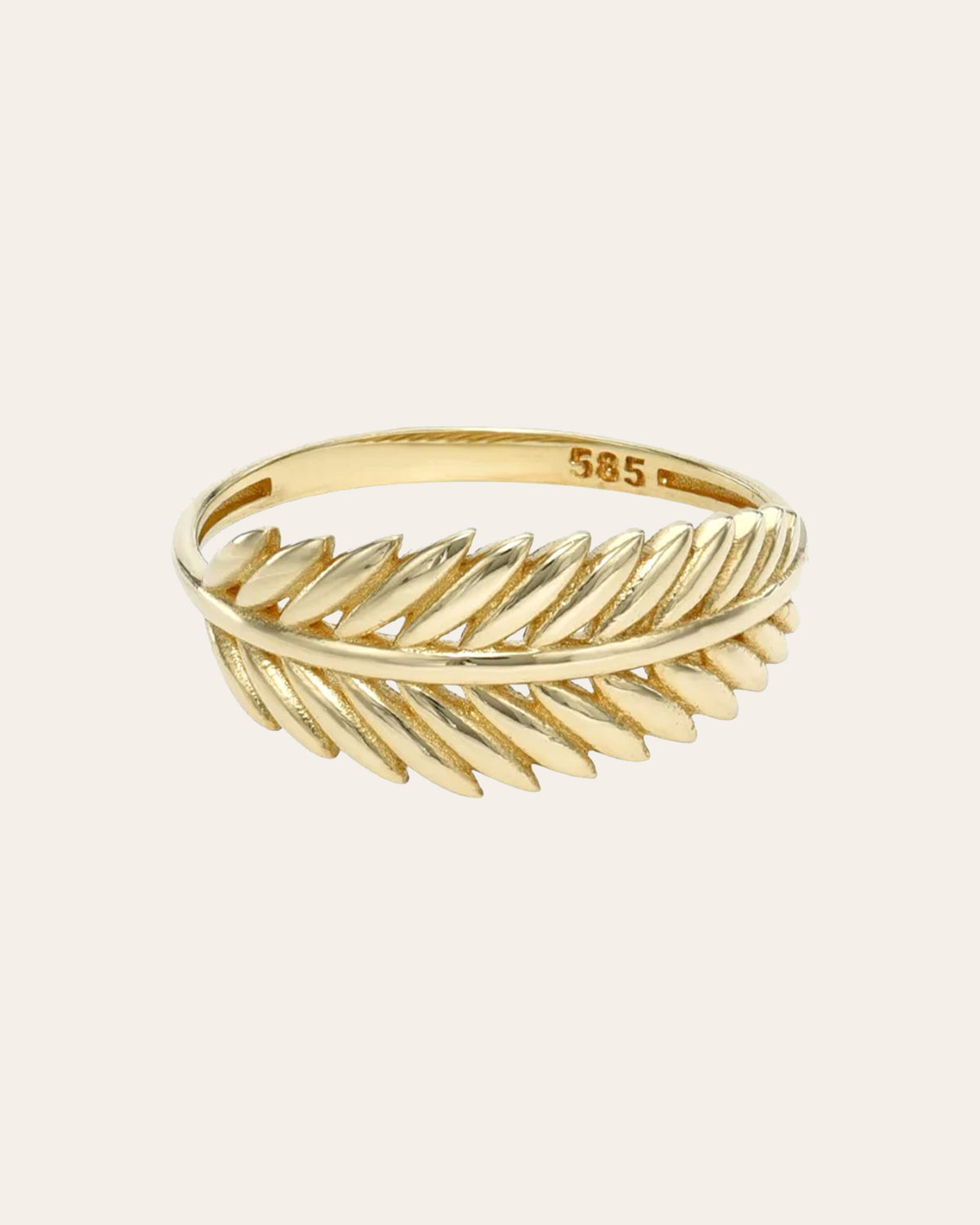 14K Gold Leaf Ring
