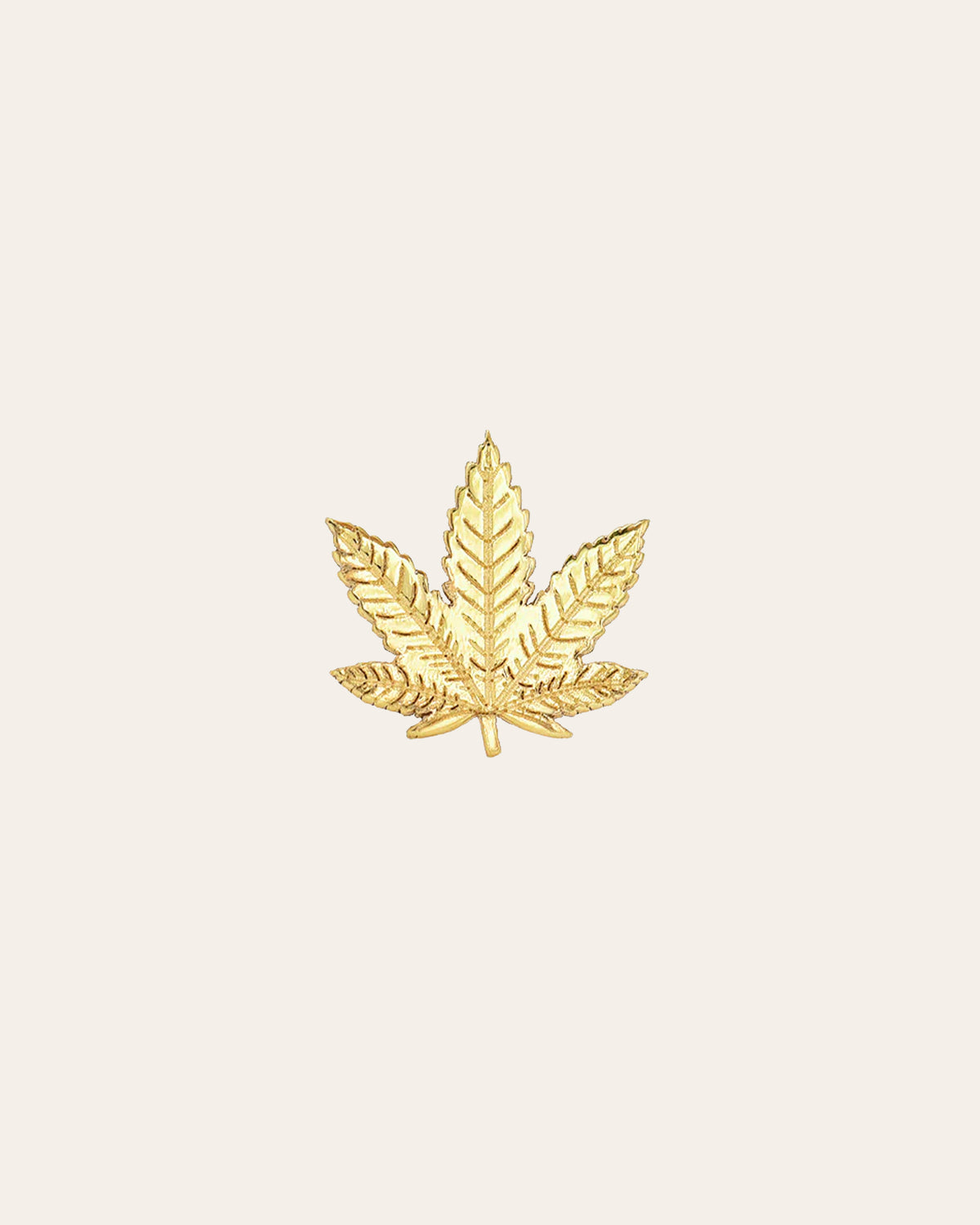 14k Gold Marijuana Leaf Stud Earring