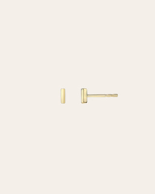 14k Gold Mini Bar Stud Earrings