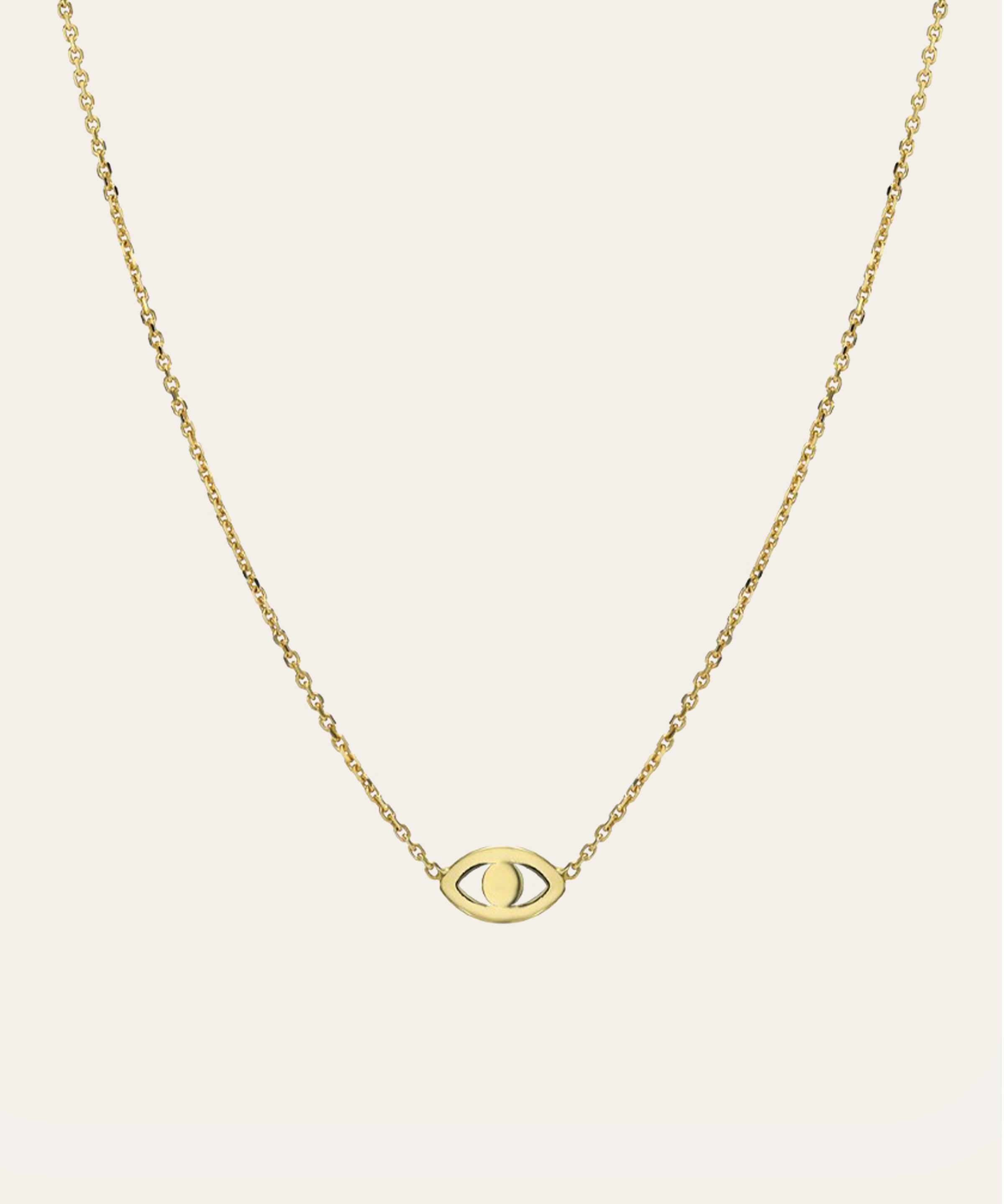 Kids 14k Gold Mini Evil Eye Necklace Kids Zoe Lev Jewelry