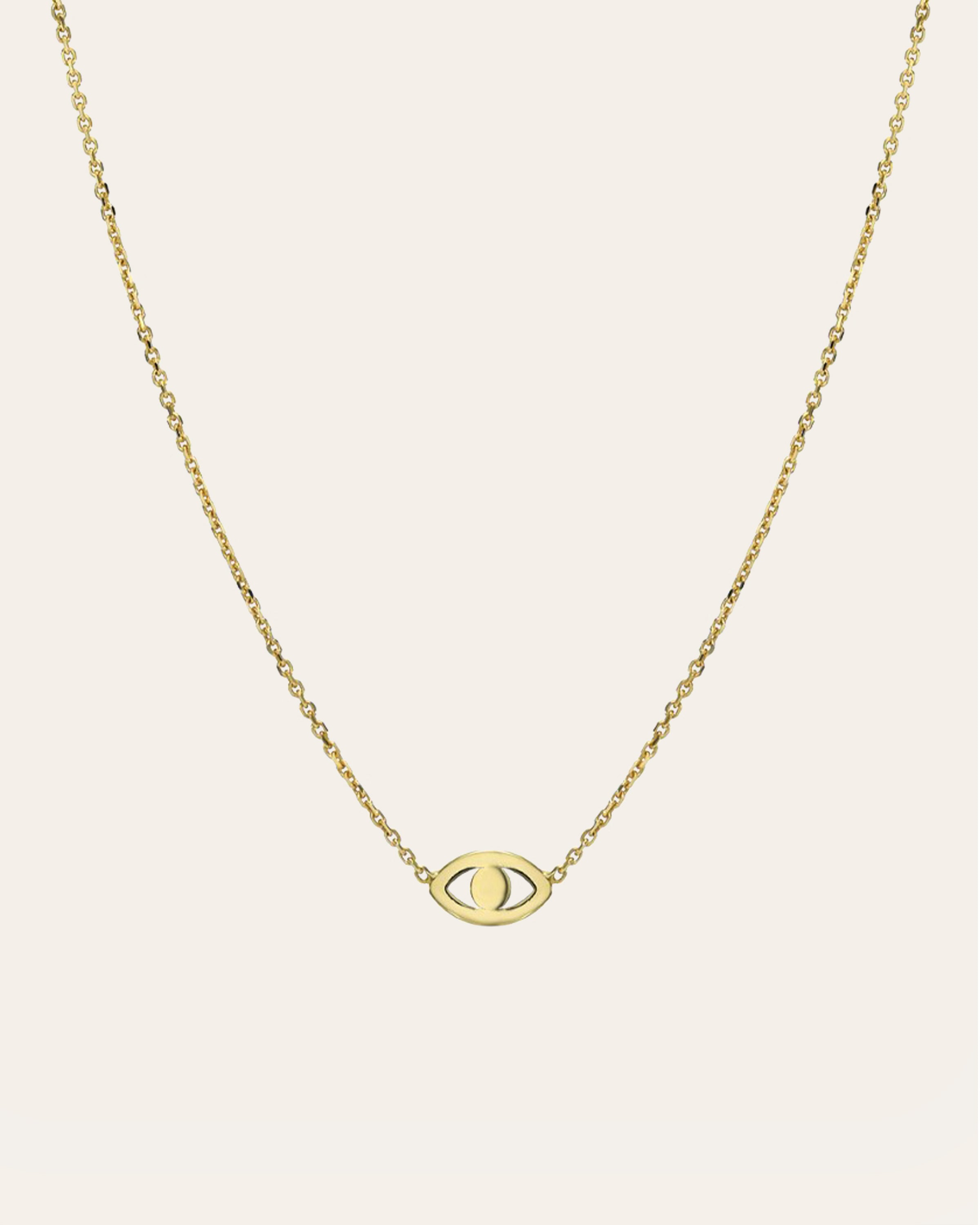 Kids 14k Gold Mini Evil Eye Necklace Kids Zoe Lev Jewelry