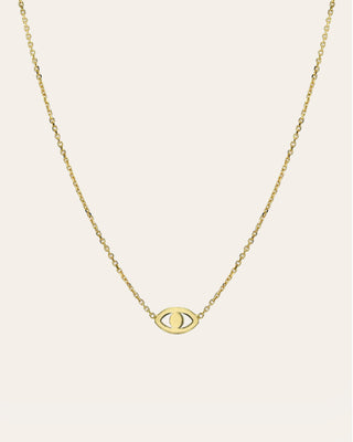 14k Gold Mini Evil Eye Necklace