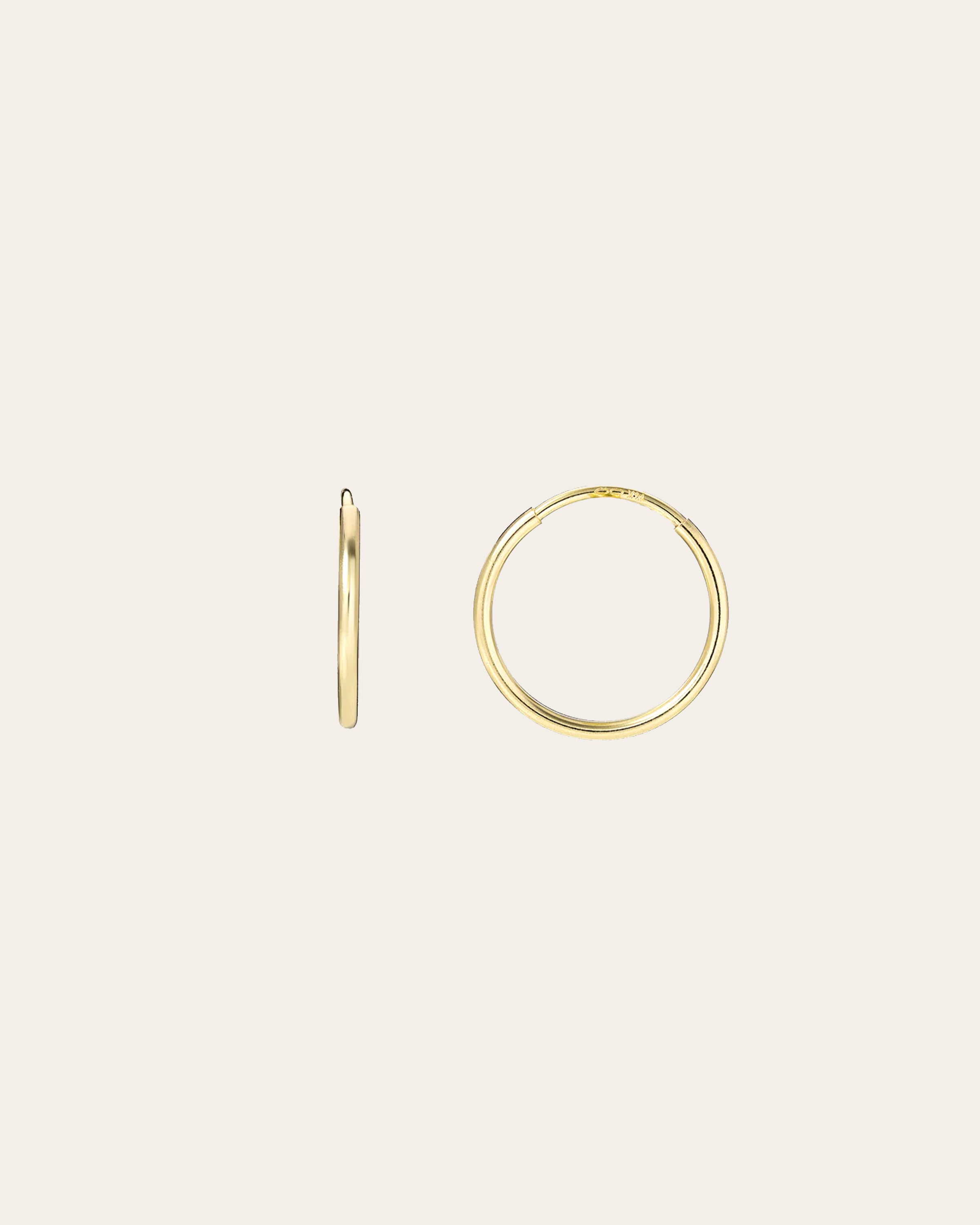 14k Gold Mini Thread Hoop Earrings Hoops & Huggies Zoe Lev Jewelry