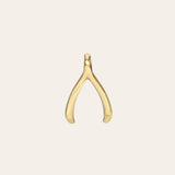 14k Gold Mini Wishbone Pendant Zoe Lev Jewelry