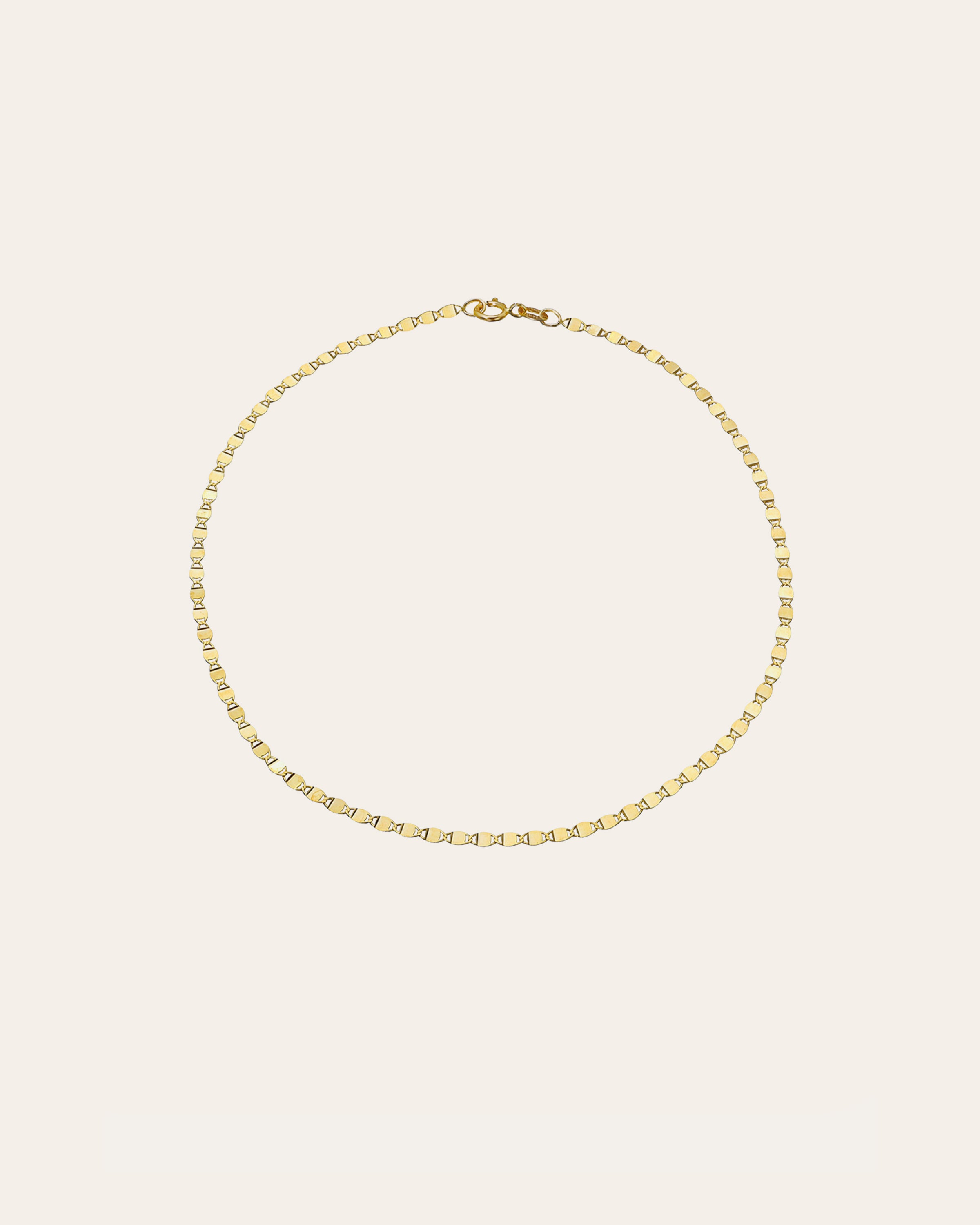 14k Gold Mirror Chain Anklet Chains Zoe Lev Jewelry