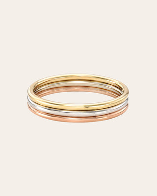 14k Gold Multi Tone Trio Band