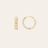 14k Gold Notched Huggies Hoops & Huggies Zoe Lev Jewelry