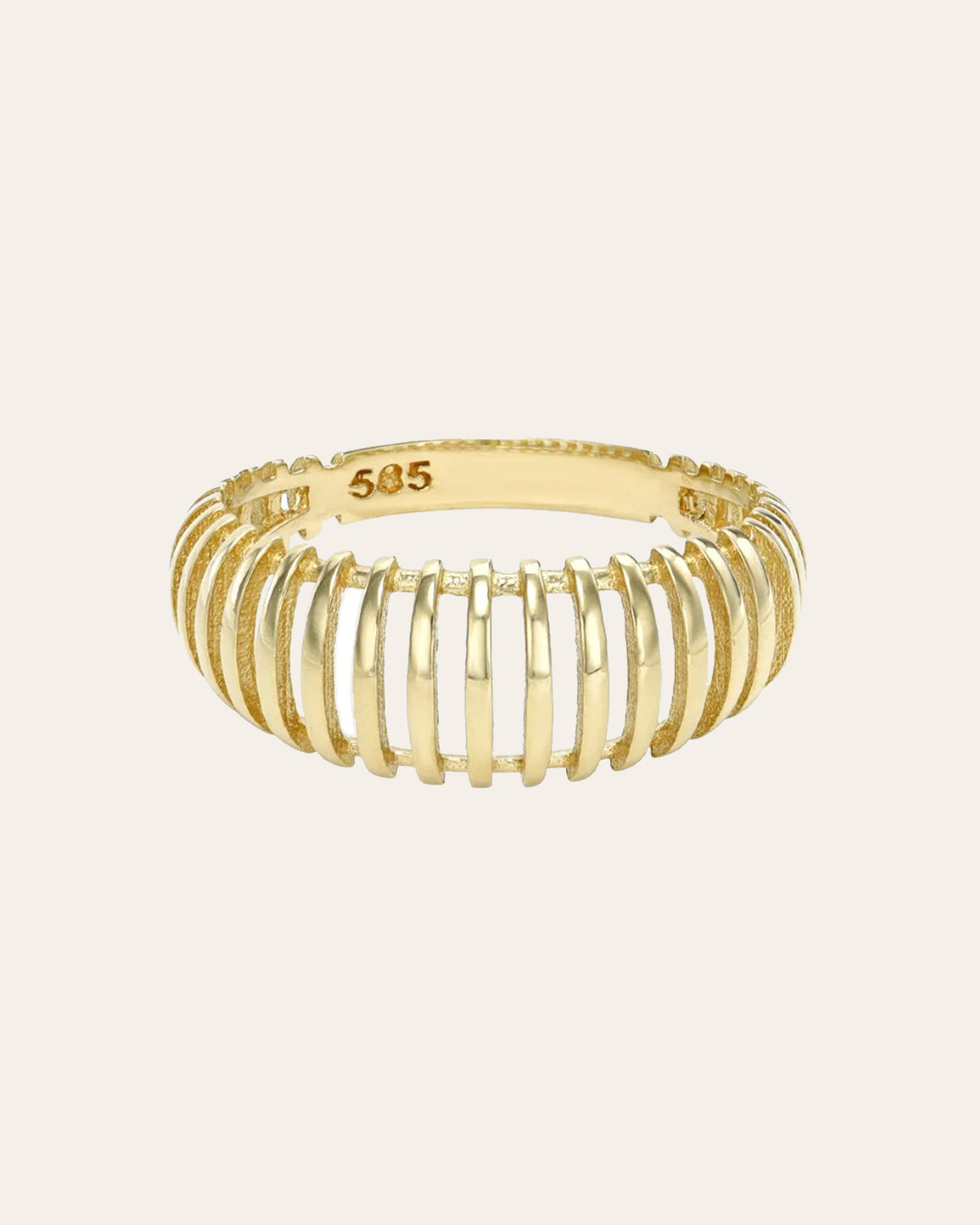14K Gold Open Dome Ring