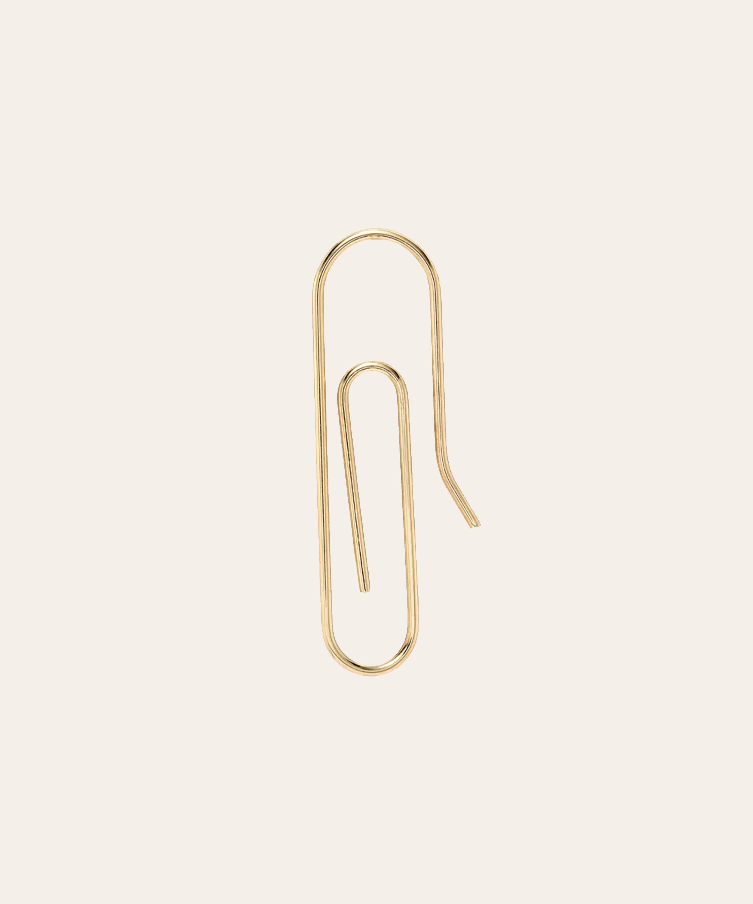 14k Gold Paper Clip Earring Zoe Lev Jewelry