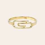 14K Yellow Gold Paper Clip Ring Ring Zoe Lev Jewelry
