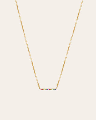 14k Gold Rainbow Bar Necklace