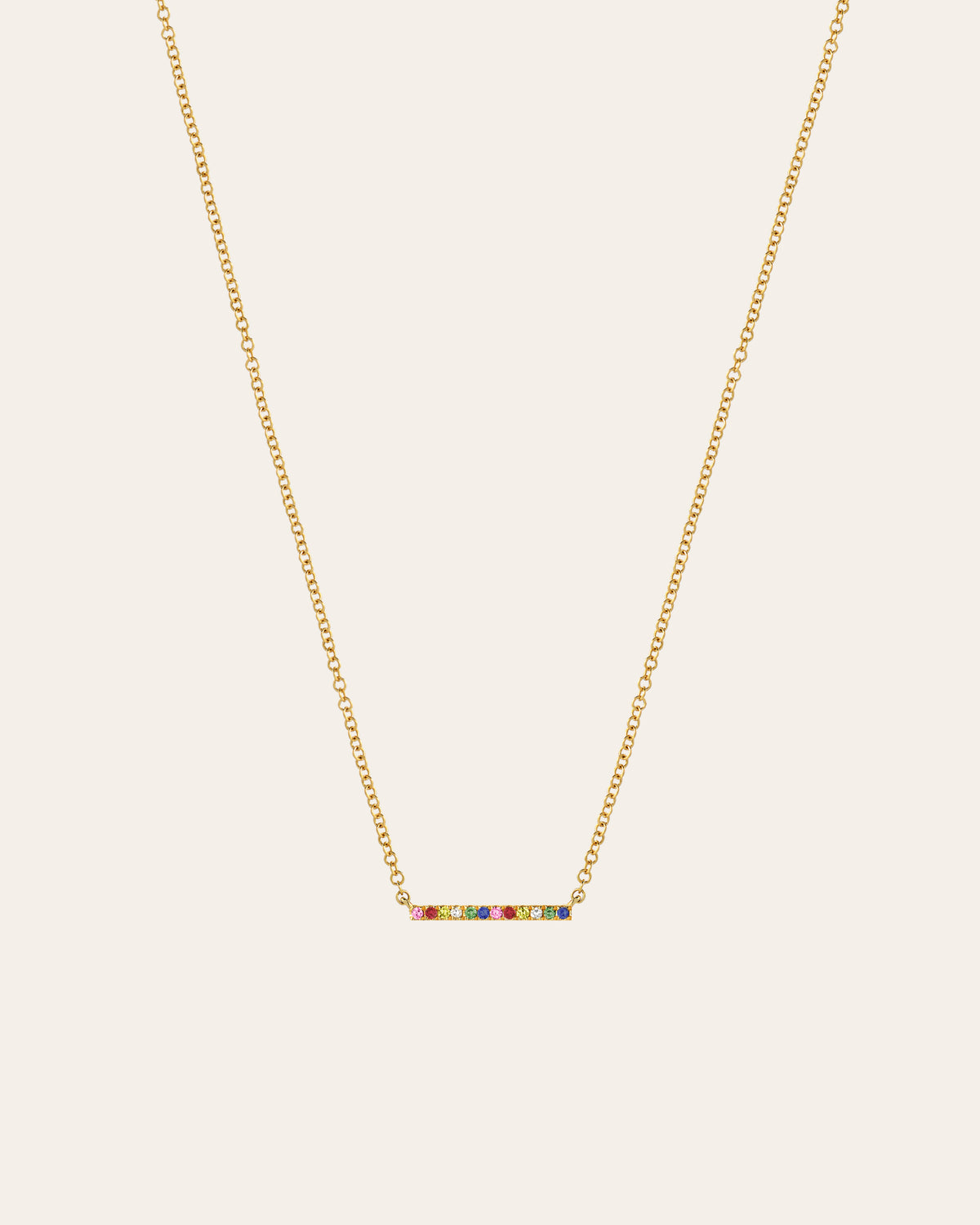 14k Gold Rainbow Bar Necklace