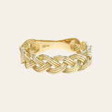 14K Gold Retro Woven Ring SAMPLE SALE Zoe Lev Jewelry