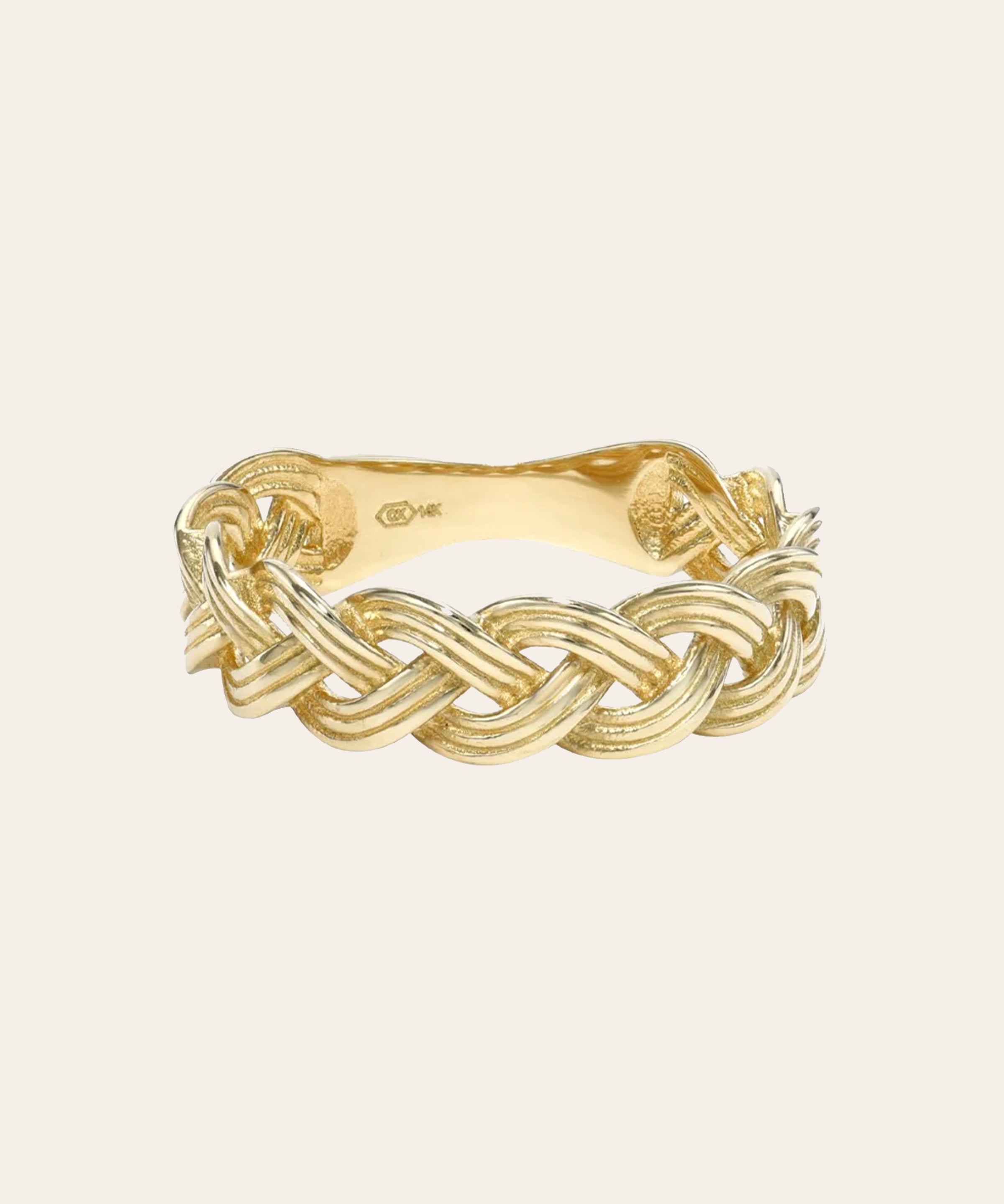 14K Gold Retro Woven Ring SAMPLE SALE Zoe Lev Jewelry