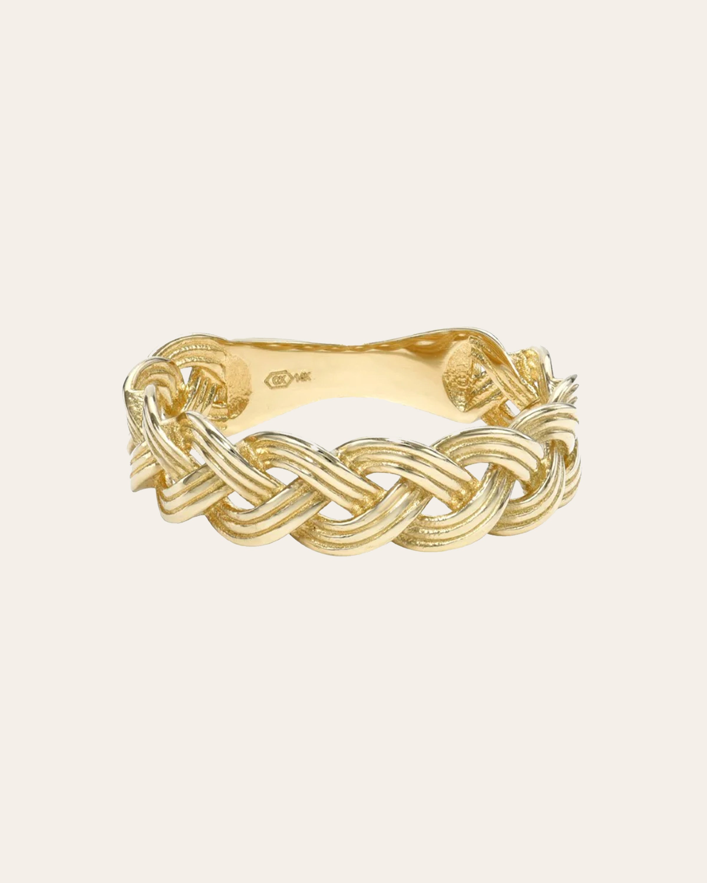 14K Gold Retro Woven Ring SAMPLE SALE Zoe Lev Jewelry