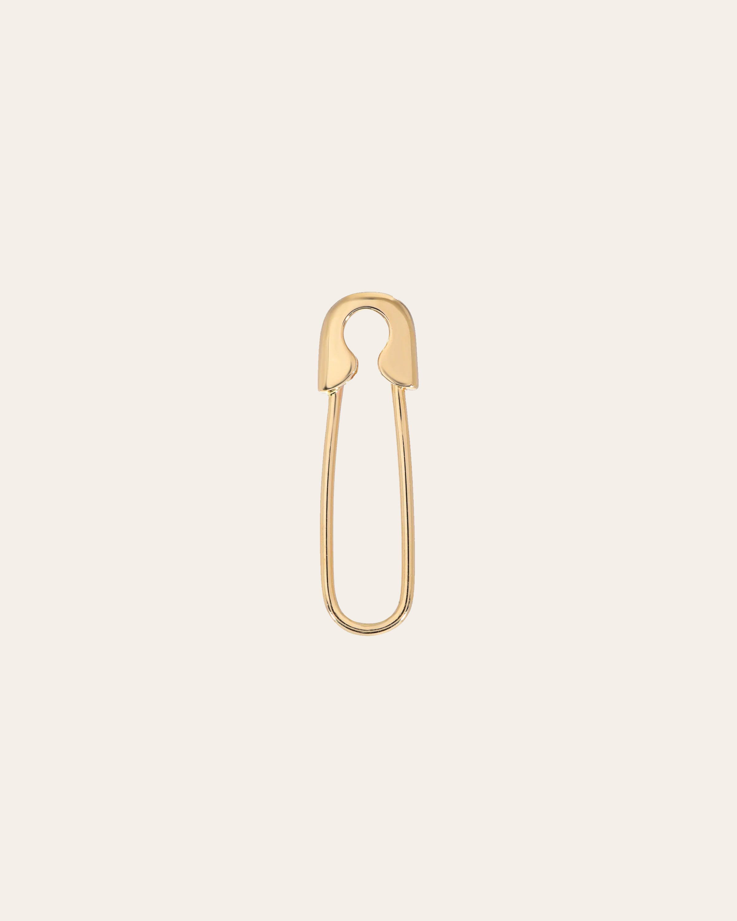 14k Gold Safety Pin Earring Zoe Lev Jewelry