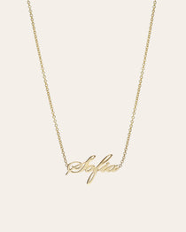 14k Gold Script Name Necklace Personalized Zoe Lev Jewelry