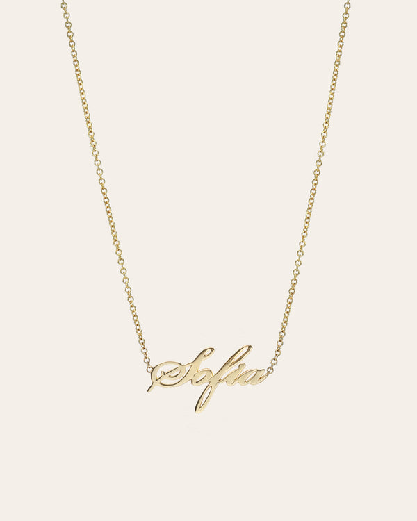 14k Gold Script Name Necklace - Zoe Lev Jewelry