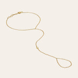 14k Gold Single Bezel Diamond Hand Chain Zoe Lev Jewelry