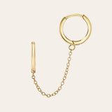 14K Gold Small Chain Huggie Earrings Hoops & Huggies Zoe Lev Jewelry