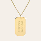 14k Gold Small Dog Tag Necklace Personalized Zoe Lev Jewelry
