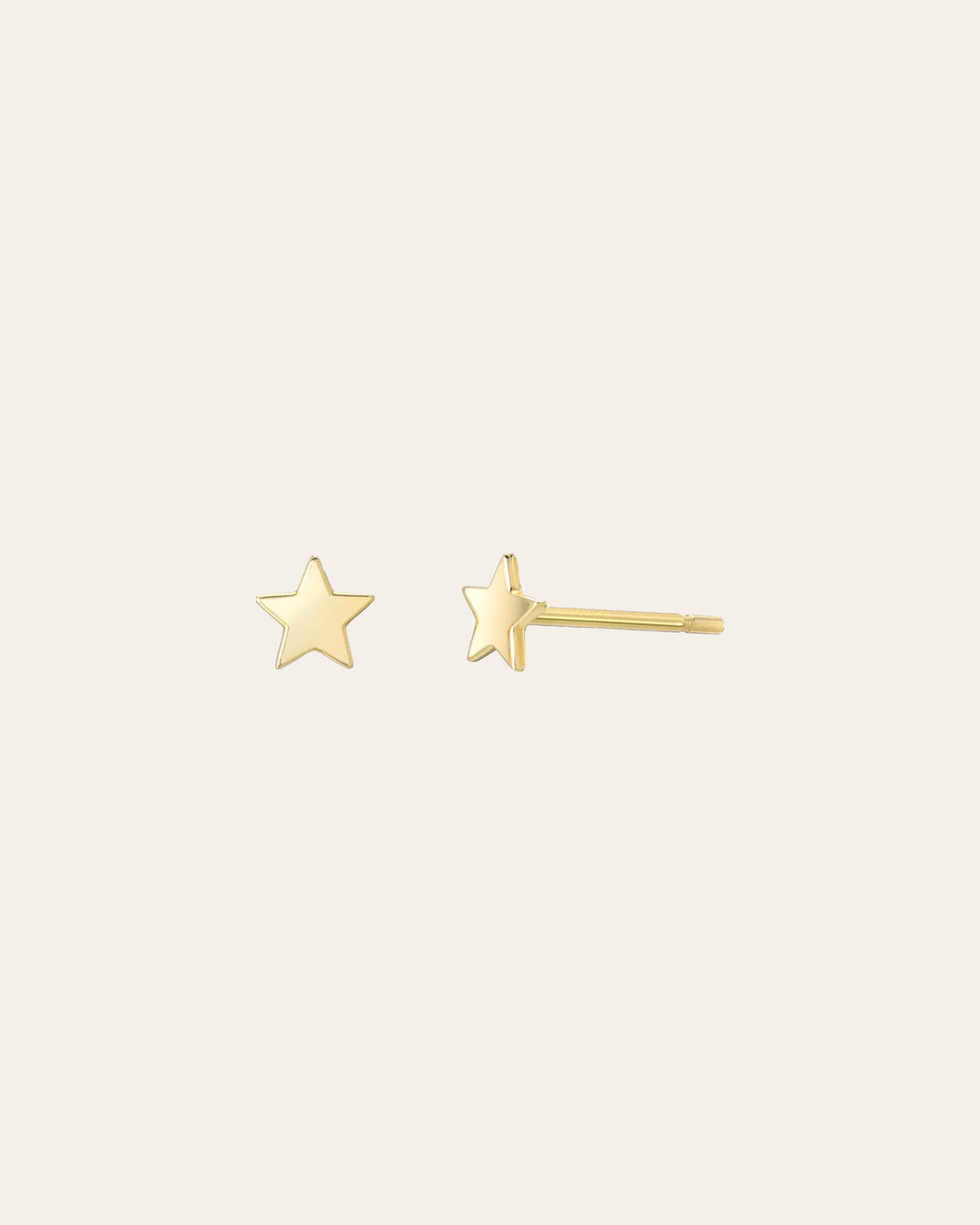 14k Gold Small Stars Stud Earrings