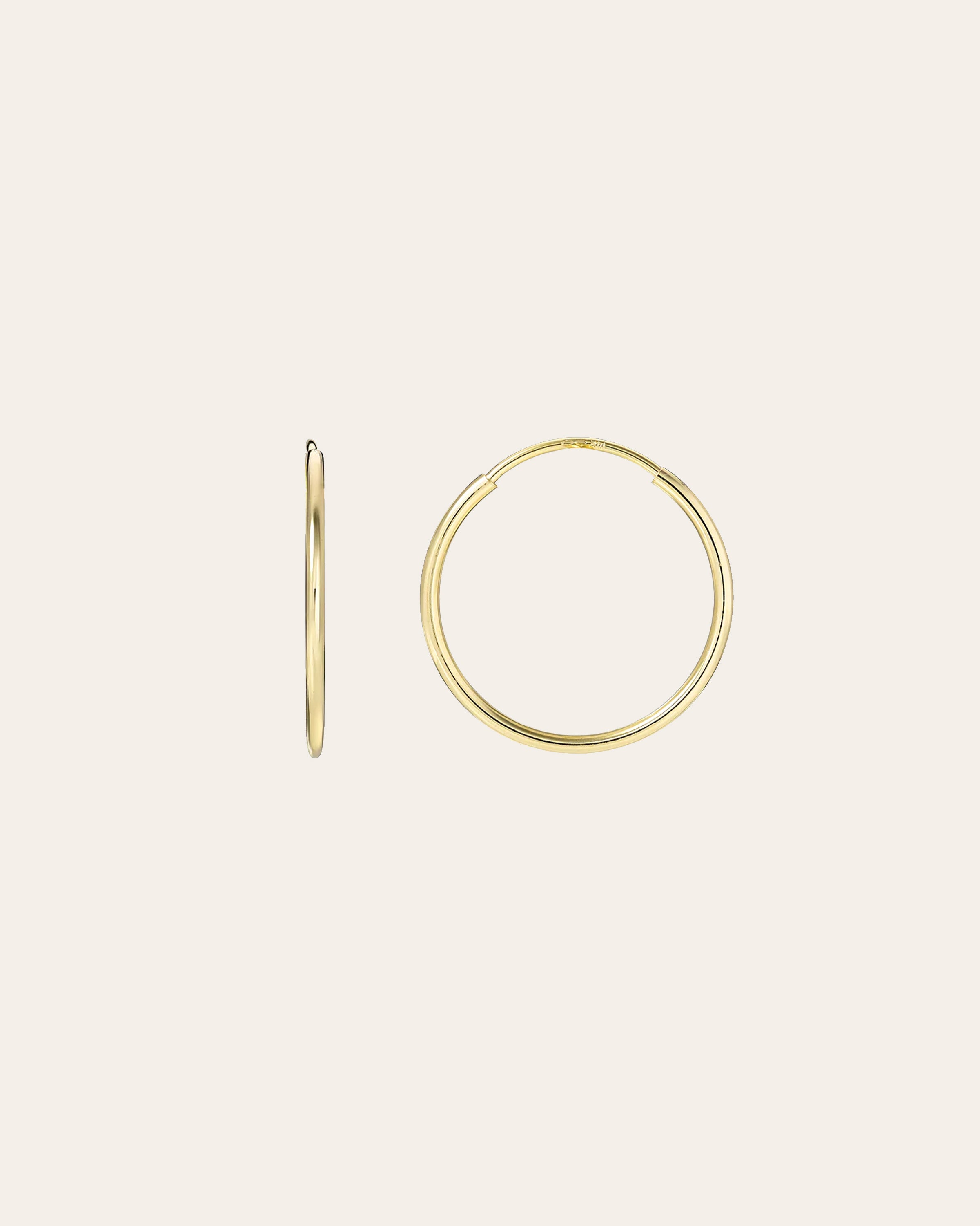 14k Gold Small Thread Hoop Earrings Hoops & Huggies Zoe Lev Jewelry