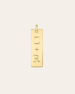 14k Gold Small Vertical Nameplate Pendant