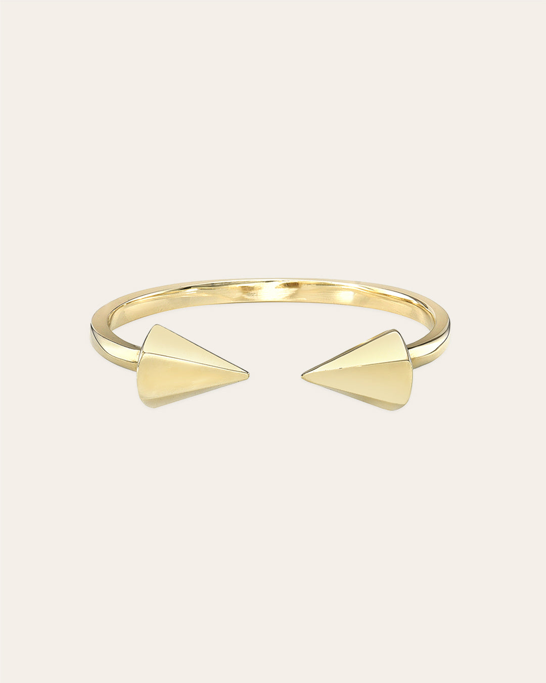 14k Gold Spike Cuff Ring - Size 8 SAMPLE SALE Zoe Lev Jewelry