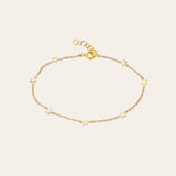 14k Gold Star Charm Anklet Zoe Lev Jewelry