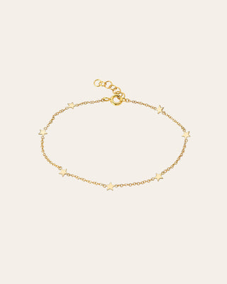 14k Gold Star Charm Anklet