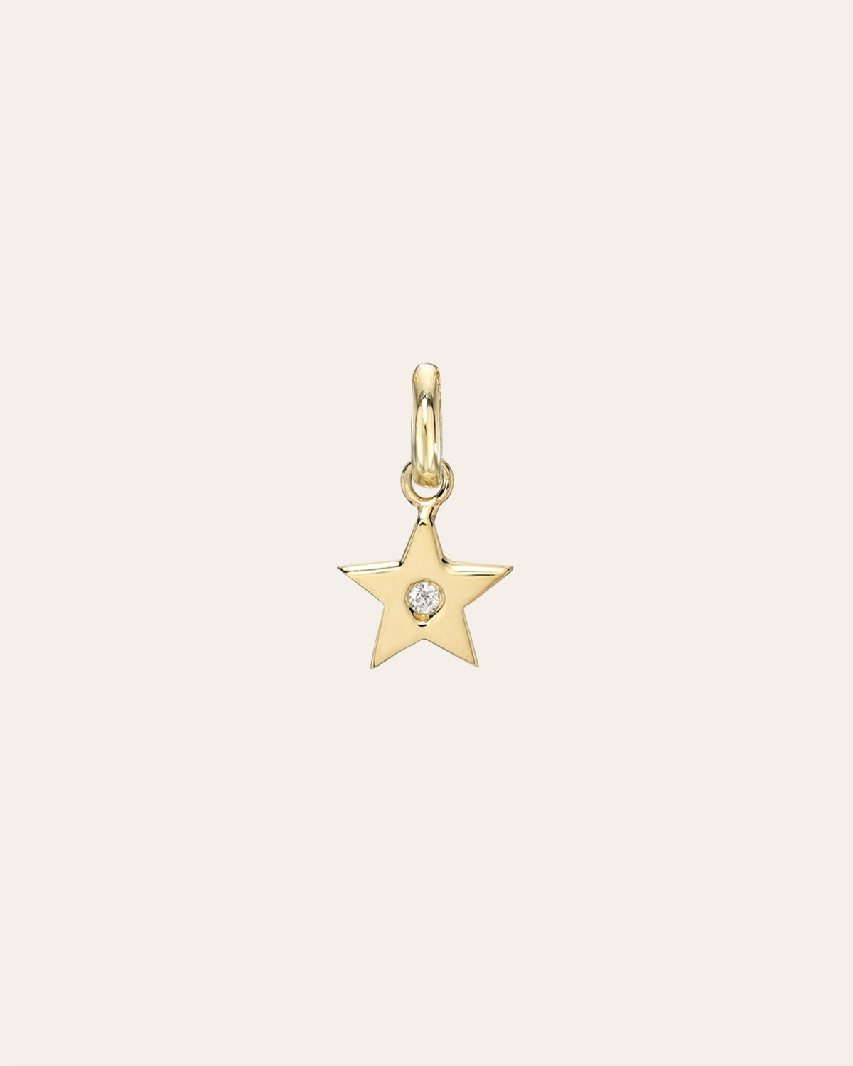 14k Gold Star with Tiny Diamond Pendant