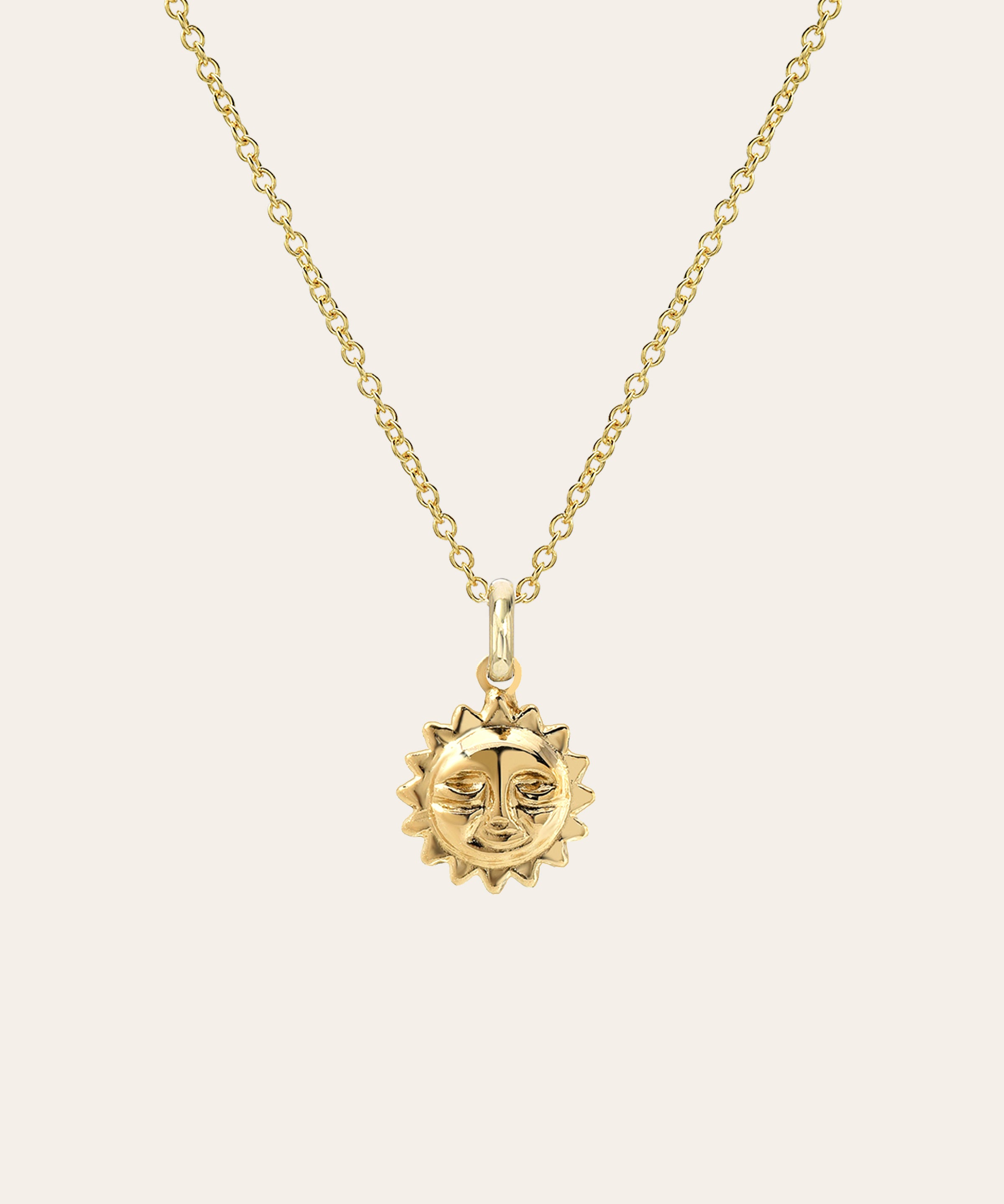 14k Gold Sun Necklace Zoe Lev Jewelry