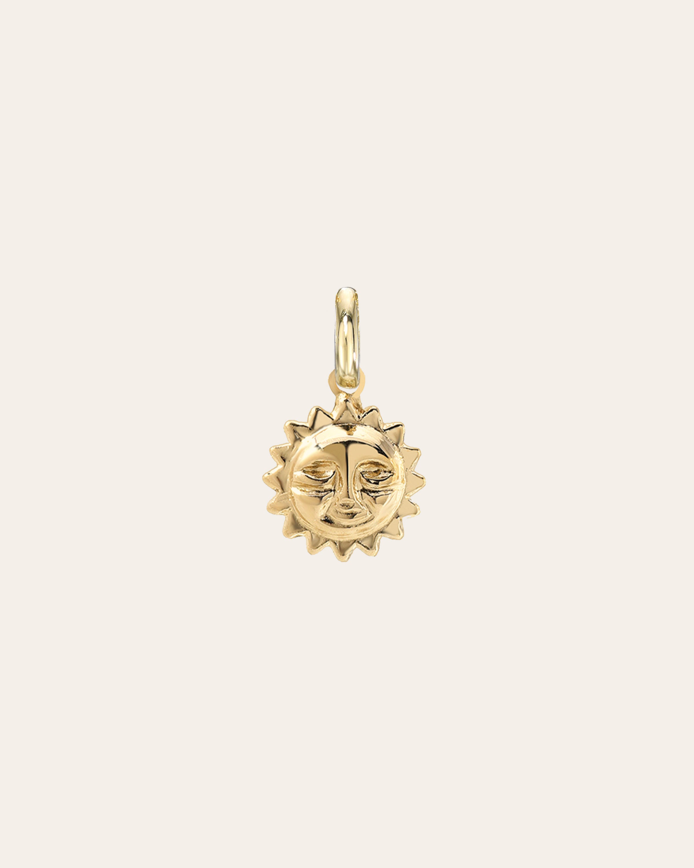 14k Gold Sun Pendant Zoe Lev Jewelry