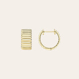 14K Gold Thick Notched Huggies Hoops & Huggies Zoe Lev Jewelry