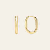 14k Gold Thick Oval Hoop Earrings Hoops & Huggies Zoe Lev Jewelry