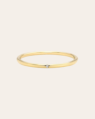 14k Gold Thin band with Tiny Diamond