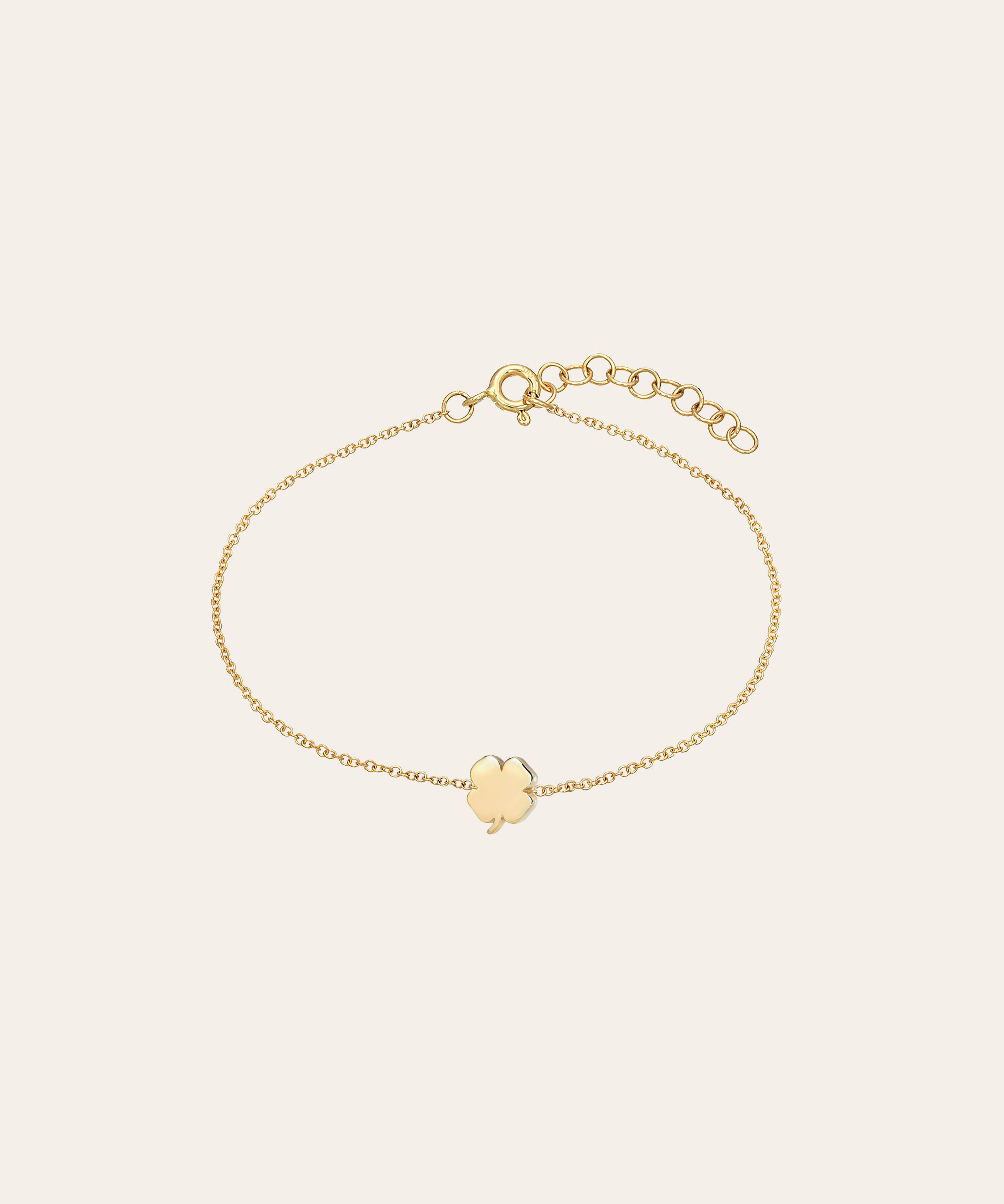 14k Gold Tiny Clover Bracelet Zoe Lev Jewelry