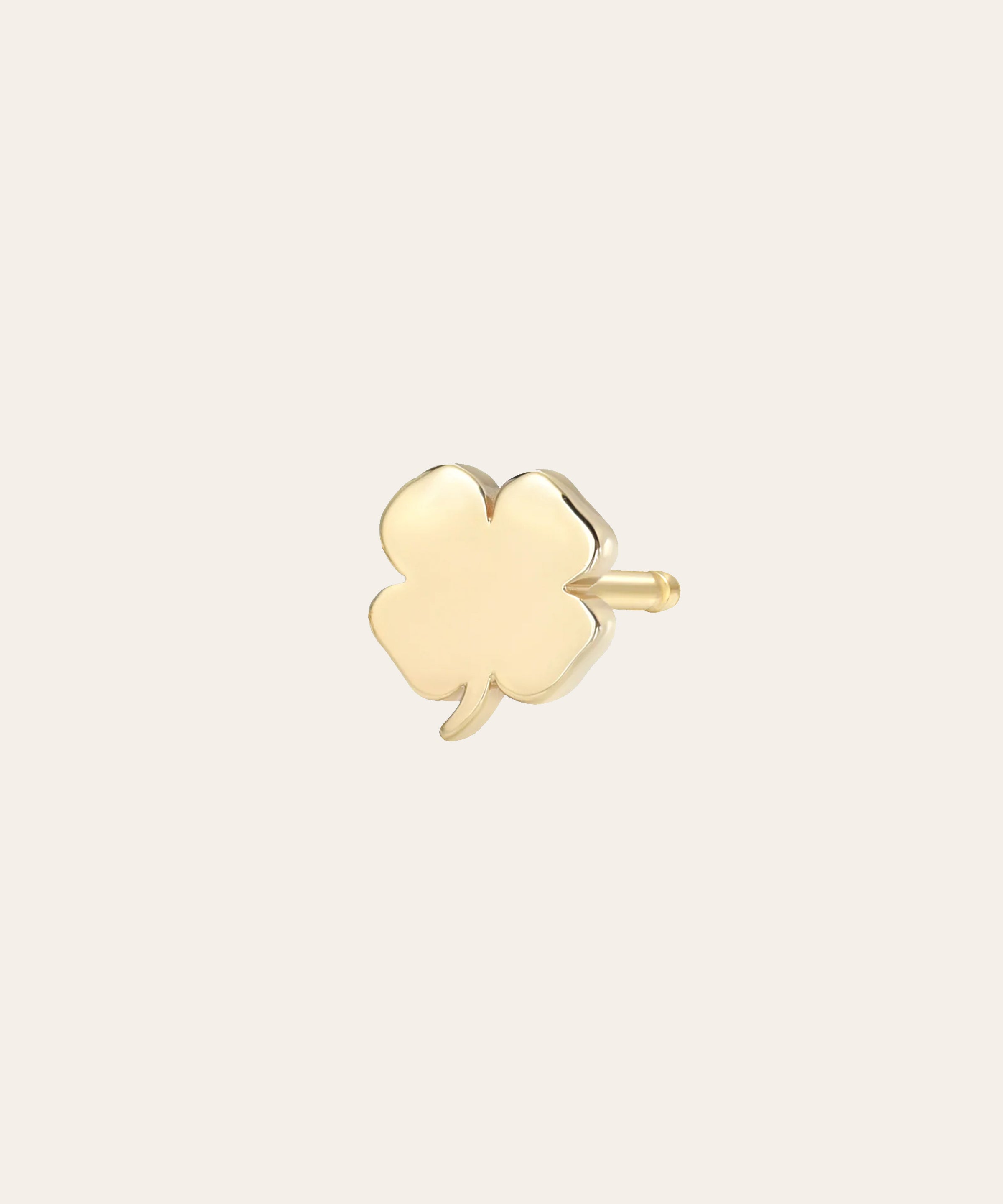 14k Gold Tiny Clover Stud Earring Zoe Lev Jewelry