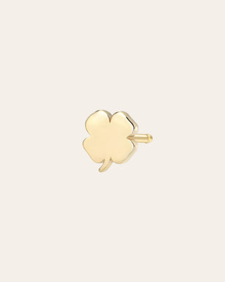 14k Gold Tiny Clover Stud Earring