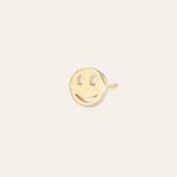 14k Gold Tiny Happy Emoji Stud Earring Zoe Lev Jewelry