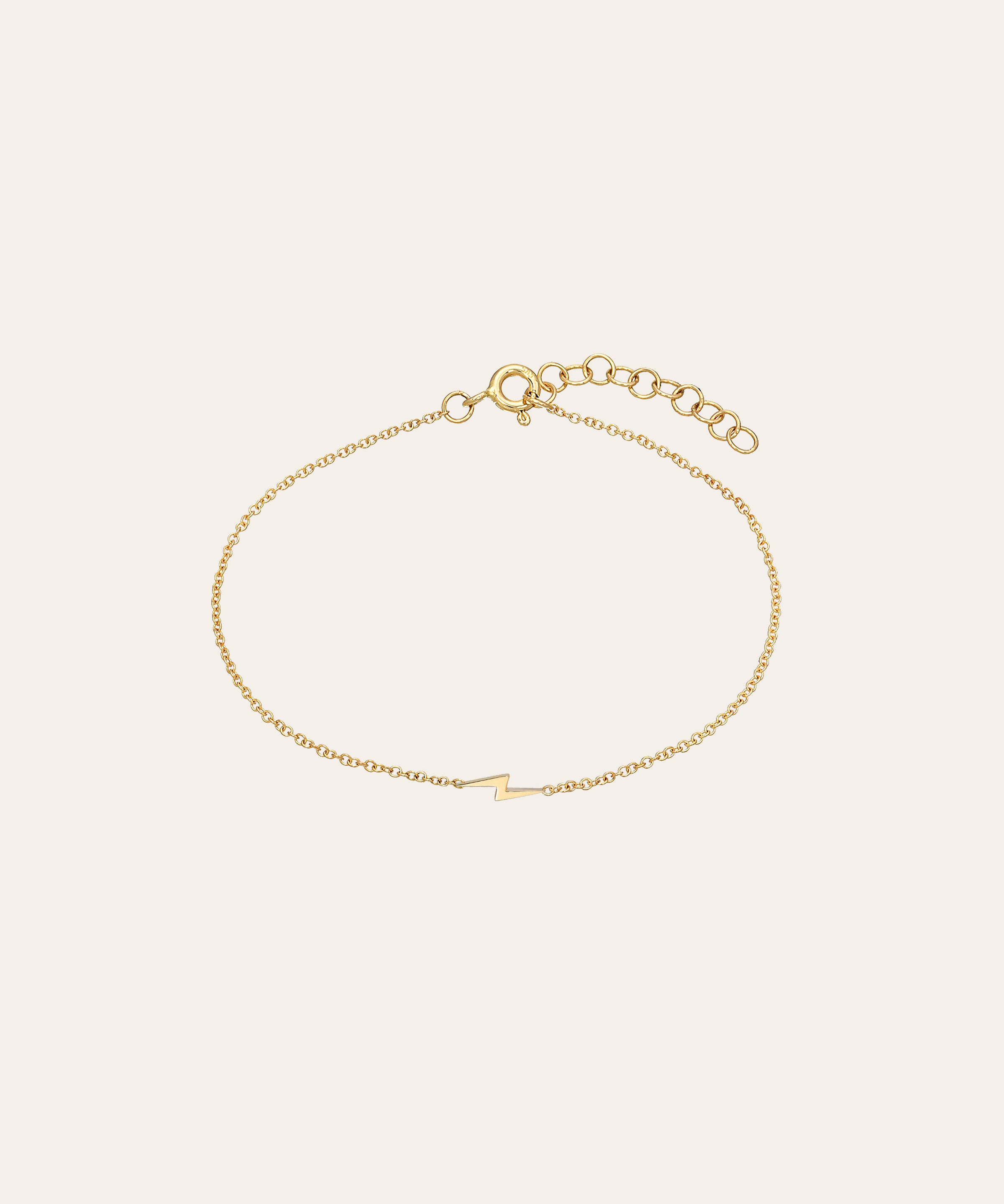 14k Gold Tiny Lightning Bolt Bracelet Zoe Lev Jewelry